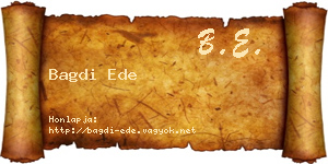 Bagdi Ede névjegykártya